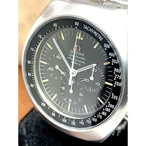 Omega Speedmaster Mark II Men's Watch 145.014 Swiss Manual Black Dial Vi… - Picture 1 of 12